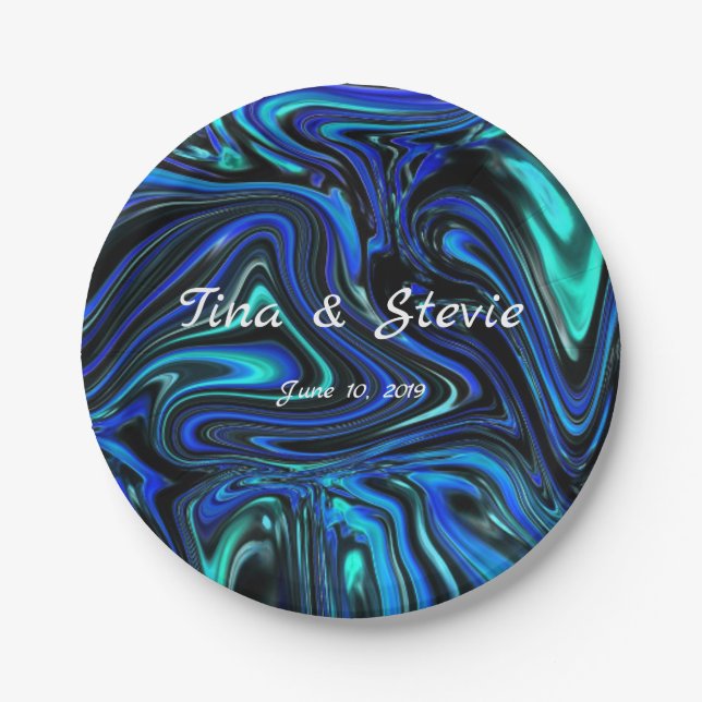 Love is Blue Paper Plate (Front)
