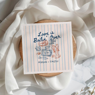 Love is Boilin' Over Seafood Wedding Napkin