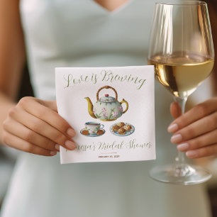 Love is Brewing, Afternoon Tea, Bridal Shower Sign Napkin
