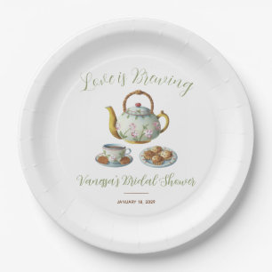 Love is Brewing, Afternoon Tea, Bridal Shower Sign Paper Plate