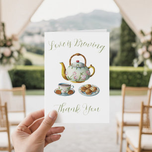 Love is Brewing, Afternoon Tea, Bridal Shower Thank You Card