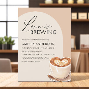 Love is Brewing Arch Coffee Bridal Shower Invitation