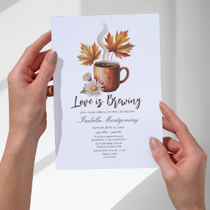Love Is Brewing Autumn Coffee Bridal Shower Invitation