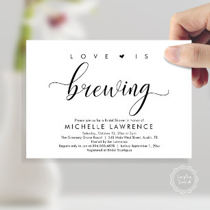 Love is brewing Beautiful Bridal Shower Beer Party Invitation