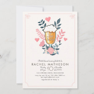 Love is brewing beer glass bachelorette party invitation