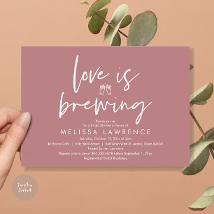 Love is brewing, Beer Party Bridal Shower Invitation