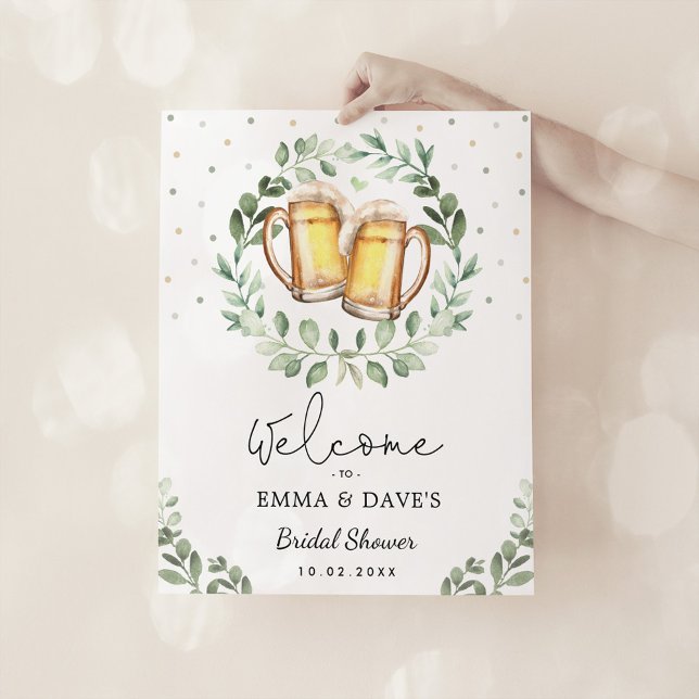 Love is Brewing Beers Cheers Bridal Shower Welcome Poster (Creator Uploaded)