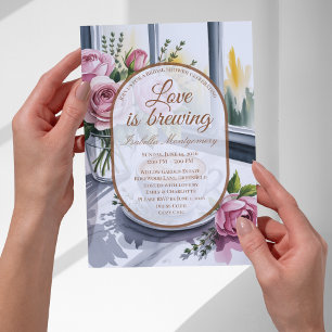 Love Is Brewing Blush Latte Morning Bridal Shower Invitation