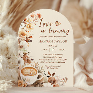 Love Is Brewing Boho Coffee Bridal Shower Invitation
