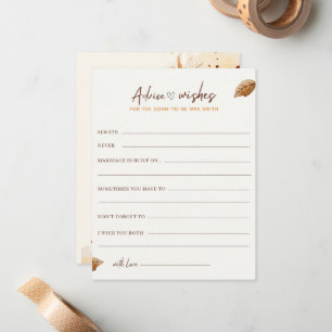 Love is brewing Bridal Shower Advice and Wishes Card