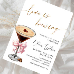Love Is Brewing Bridal Shower- Coffee Theme Bride Invitation