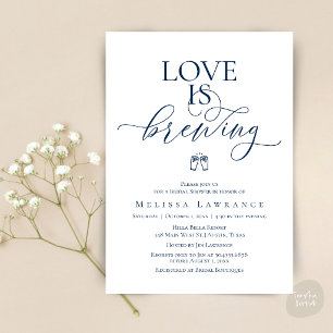 Love Is Brewing Bridal Shower Elegant Script Invitation