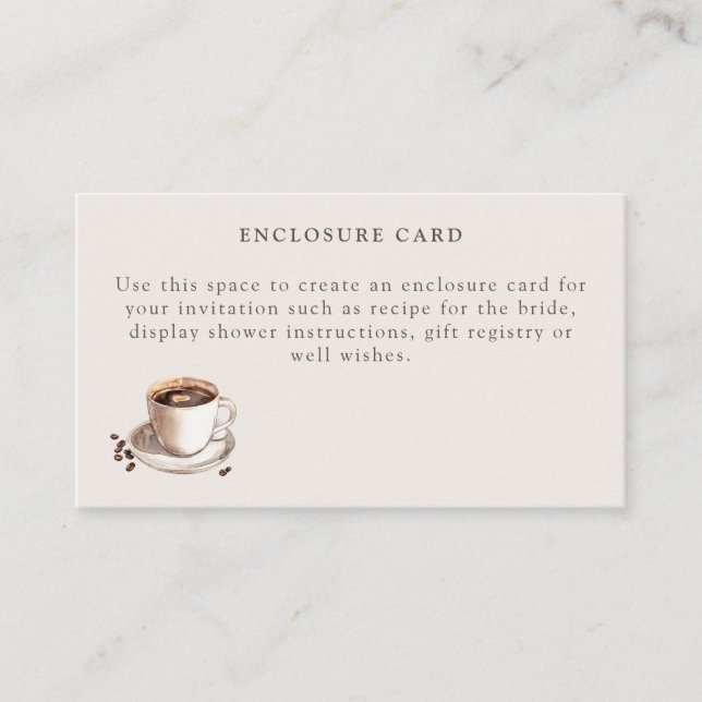 Love is Brewing Bridal Shower Enclosure Card (Front)