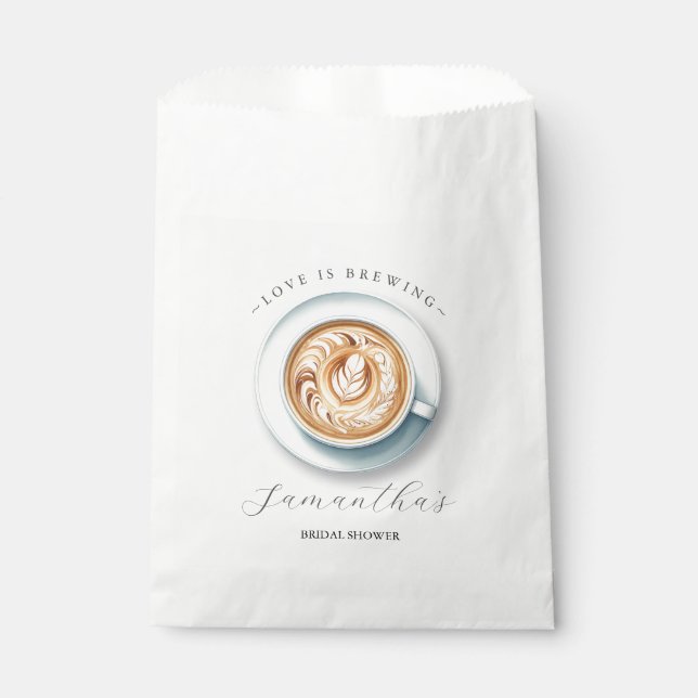 Love is Brewing Bridal Shower Favour Bags (Front)