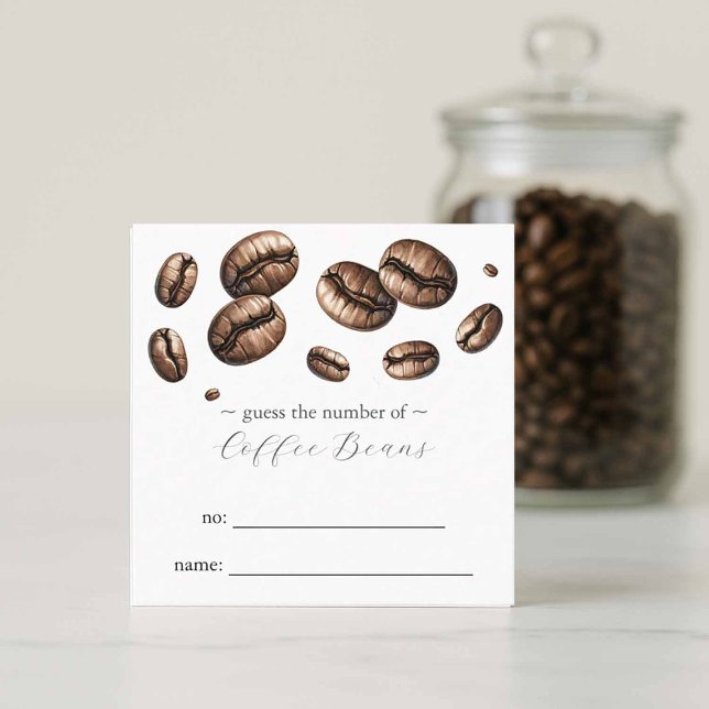Love Is Brewing Bridal Shower Games Guess Beans Square Business Card (bridal shower games love is brewing theme guess the number of coffee beans)