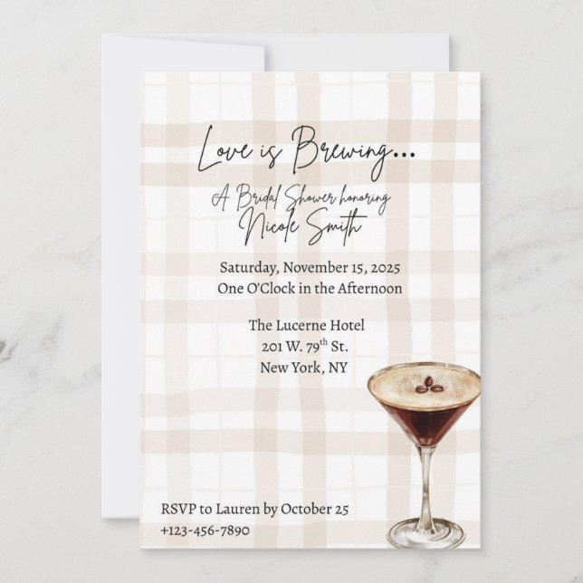 Love is Brewing Bridal Shower Invitation (Front)