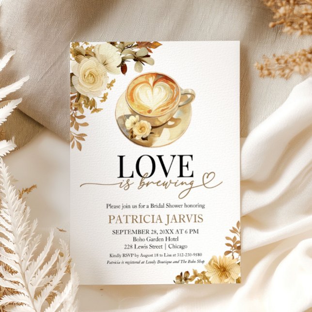 Love Is Brewing Bridal Shower  Invitation (Creator Uploaded)