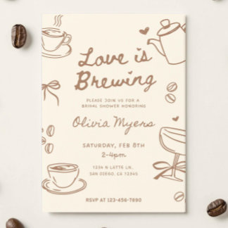 Love is Brewing Bridal Shower Invitation: Coffee Invitation
