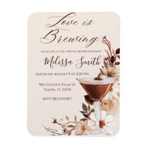 Love is Brewing Bridal Shower Invitation  Magnet
