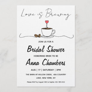 love is brewing bridal shower invitations