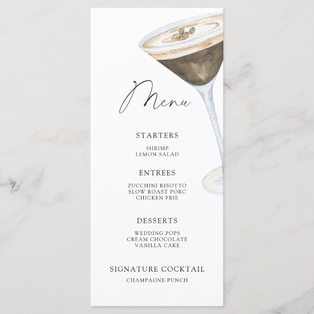 Love is brewing Bridal shower menu (Front)