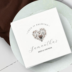 Love is Brewing Bridal Shower Napkin