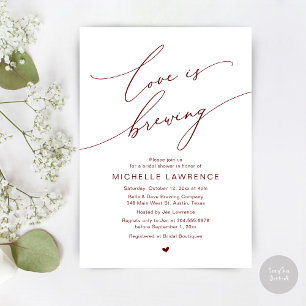 Love is Brewing, Bridal Shower Party Celebration Invitation