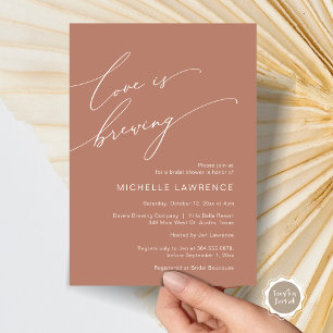 Love is Brewing, Bridal Shower Party Celebration Invitation