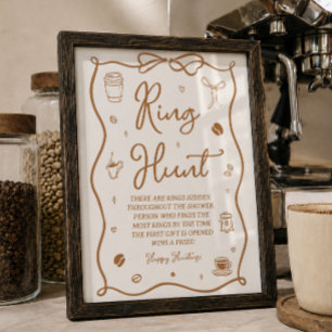 Love is Brewing Bridal Shower Ring Hunt Game Poster
