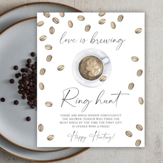 Love is brewing bridal shower Ring hunt game Poster (Creator Uploaded)