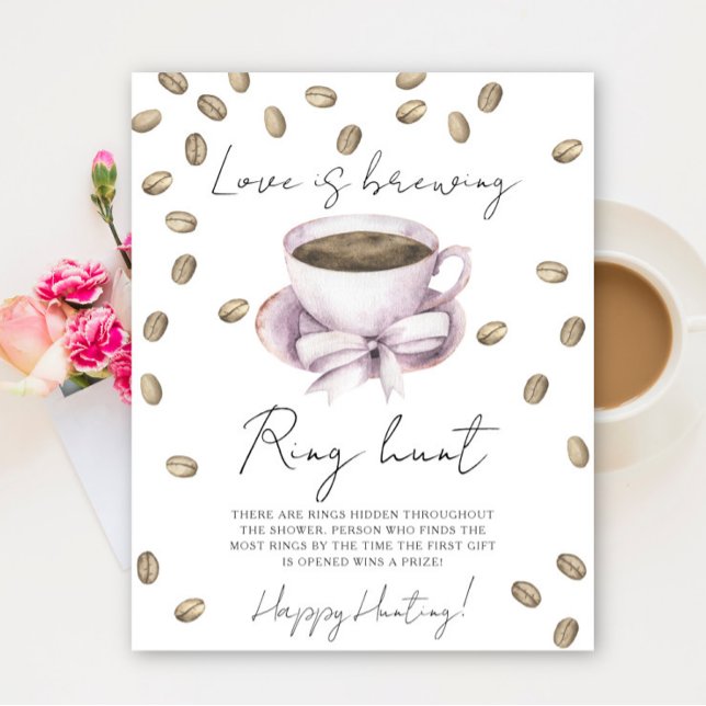 Love is brewing bridal shower Ring hunt game Poster (Creator Uploaded)