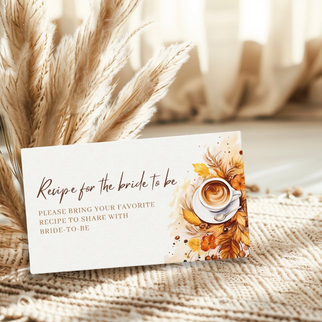 Love is brewing Bridal Shower Share A Recipe  Enclosure Card (Creator Uploaded)