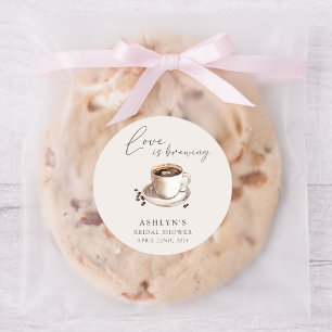 Love is Brewing Bridal Shower Sticker