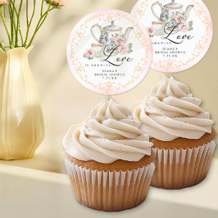Love is Brewing Bridal Shower – Vintage Tea Party Classic Round Sticker