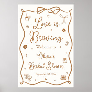 Love is Brewing Bridal Shower Welcome Poster