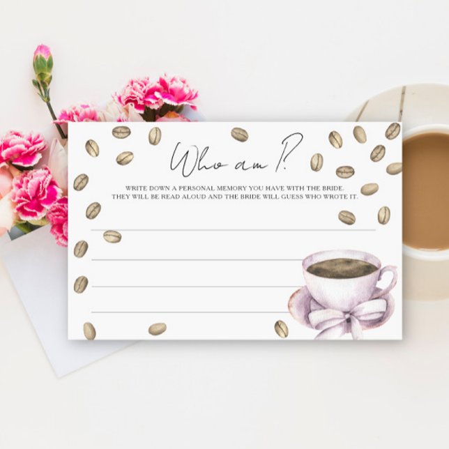 Love is brewing Bridal shower Who am I game Stationery (Creator Uploaded)