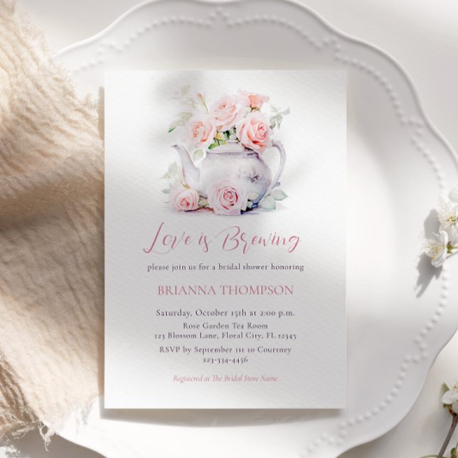 Love is Brewing Bridal Tea Party Invitation (Creator Uploaded)