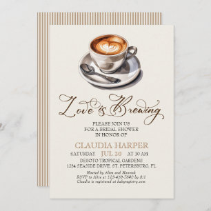 Love is Brewing Capuccino Bridal Shower Invitation