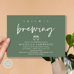 Love is brewing, Casual Beer Party Bridal Shower Invitation