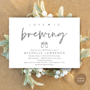 Love is brewing, Casual Beer Party Bridal Shower Invitation