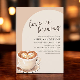 Love is Brewing Chic Arch Coffee Bridal Shower Invitation