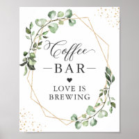 LOVE IS BREWING | Coffee Bar Geometric Eucalyptus
