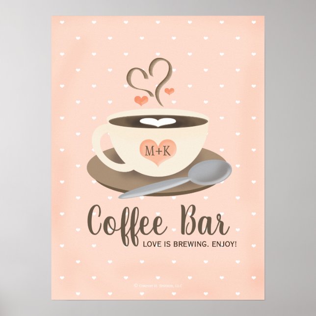 Love is Brewing Coffee Bar Poster (Front)