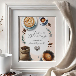 Love is Brewing Coffee Bar Tabletop Sign