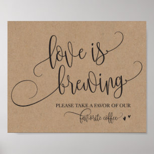Love Is Brewing Coffee Bar Wedding Sign