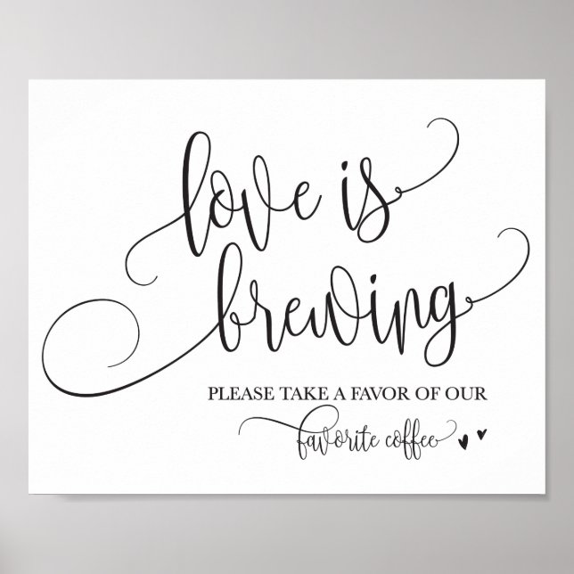 Love Is Brewing Coffee Bar Wedding Sign (Front)