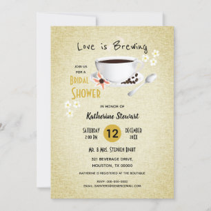 Love Is Brewing Coffee Bridal Invitation