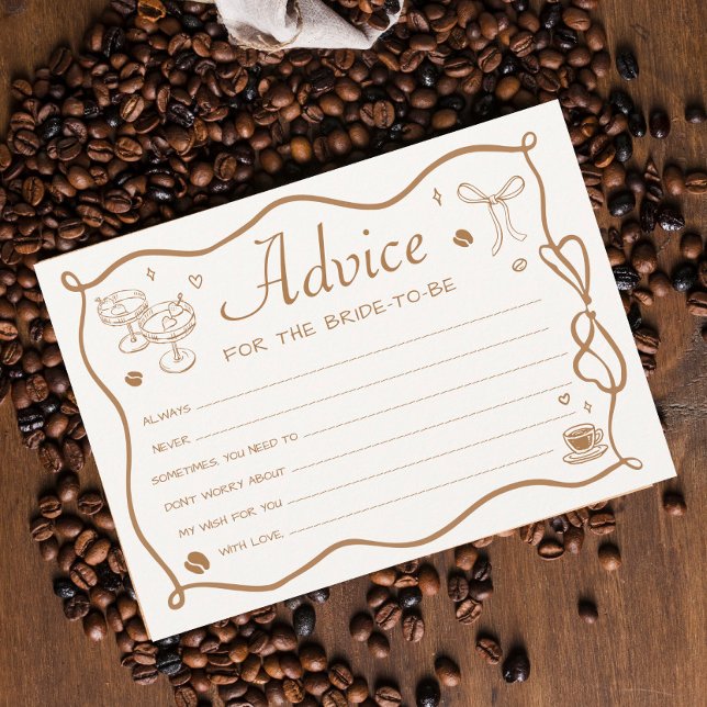 Love is Brewing Coffee Bridal Shower Advice Card (Creator Uploaded)