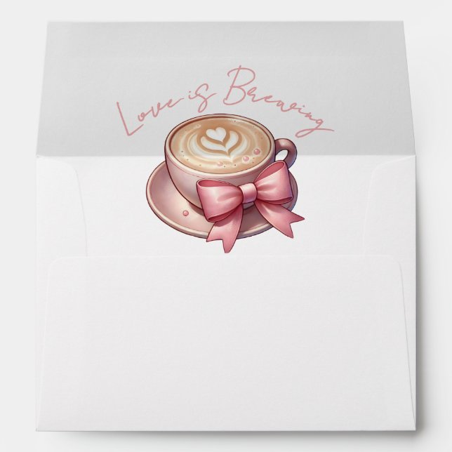 Love Is Brewing Coffee Bridal Shower  Envelope (Back (Bottom))
