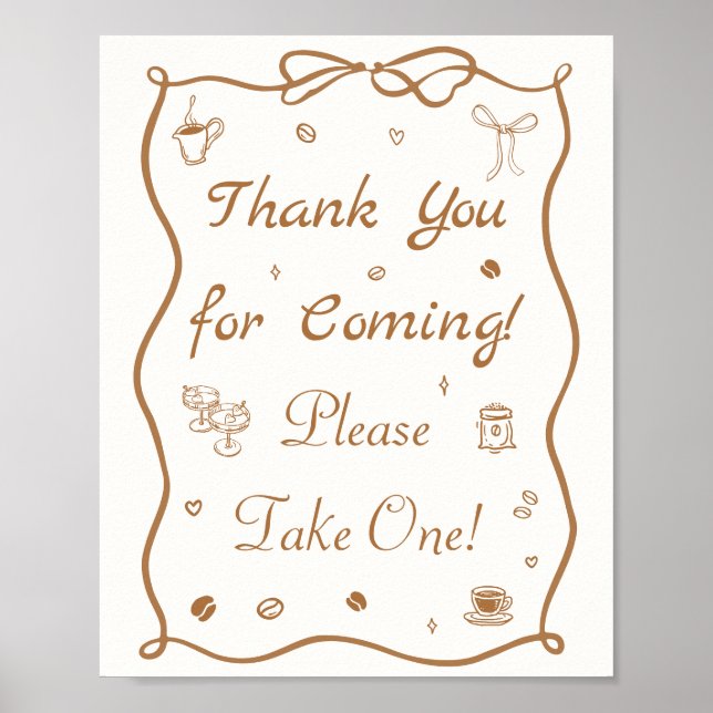 Love is Brewing Coffee Bridal Shower Favour  Poster (Front)